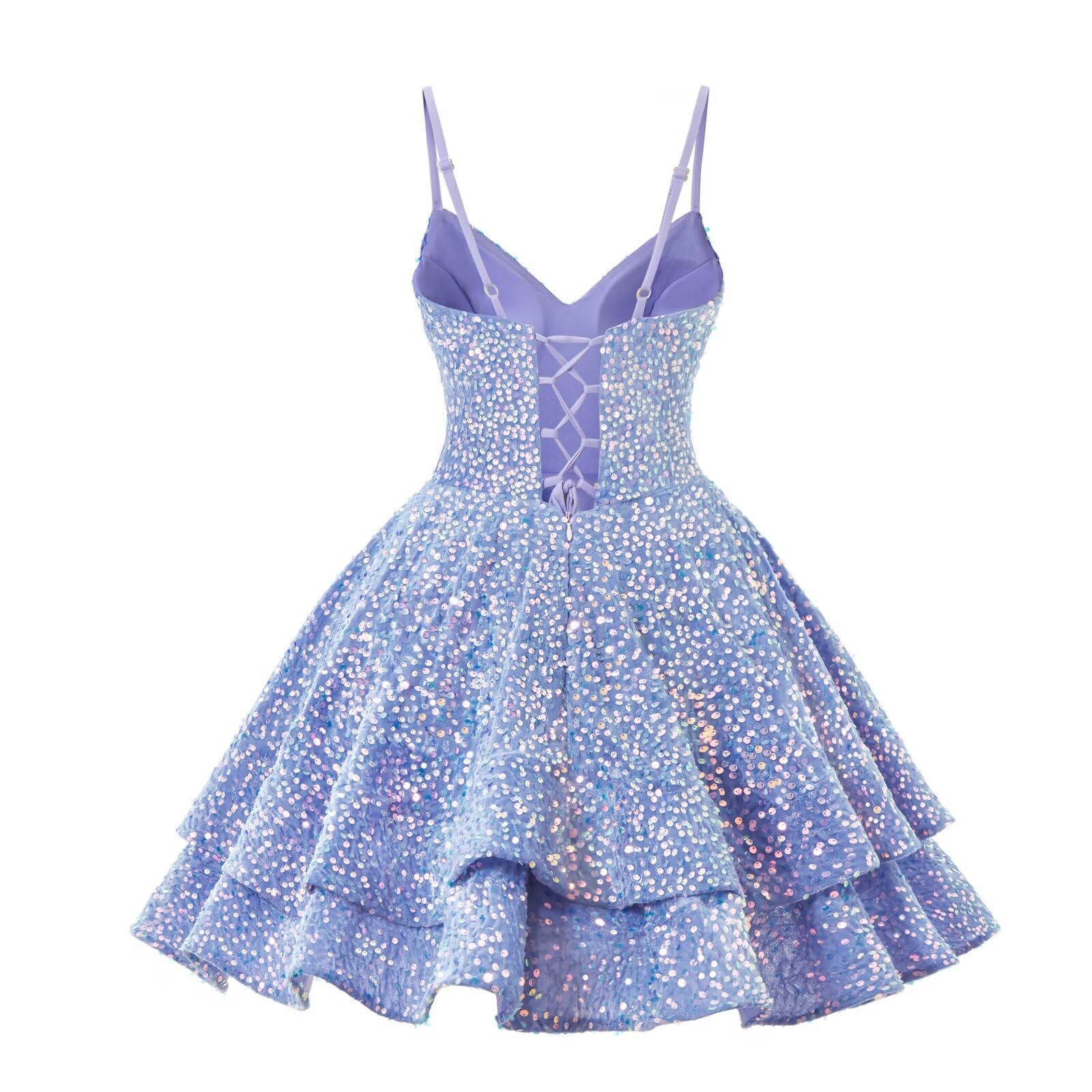 Vestido de noche de lentejuelas azul nuevo vestido corto de tirantes transfronterizo temperamento vestido de fiesta de cumpleaños de alta gama de nicho image 5