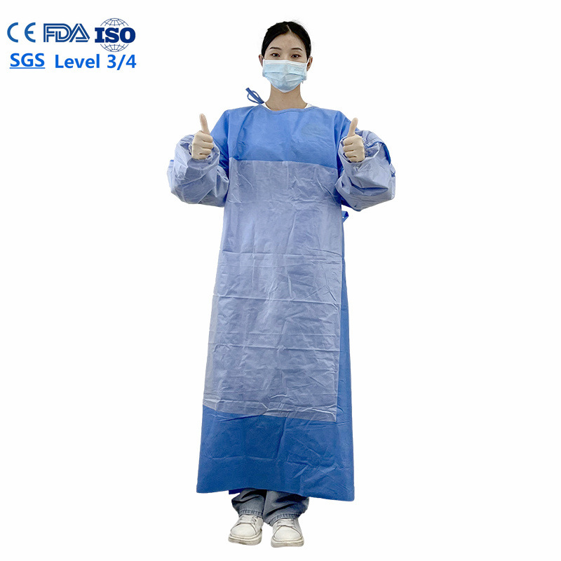 level 3一次性隔离衣SMS 35g防血液医生反穿衣可出口FDA 510K