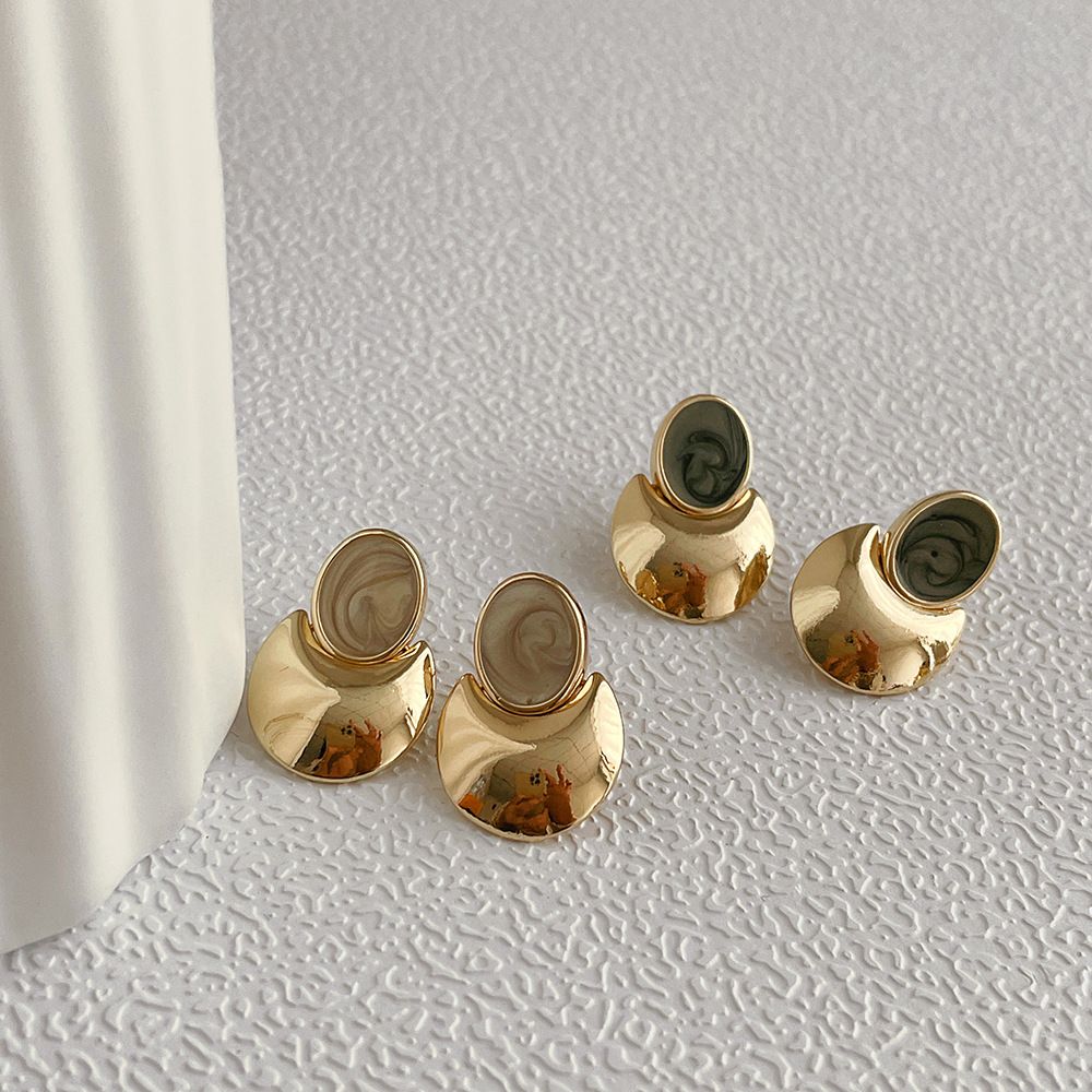 Fashion Round Copper Drop Earrings 1 Pair