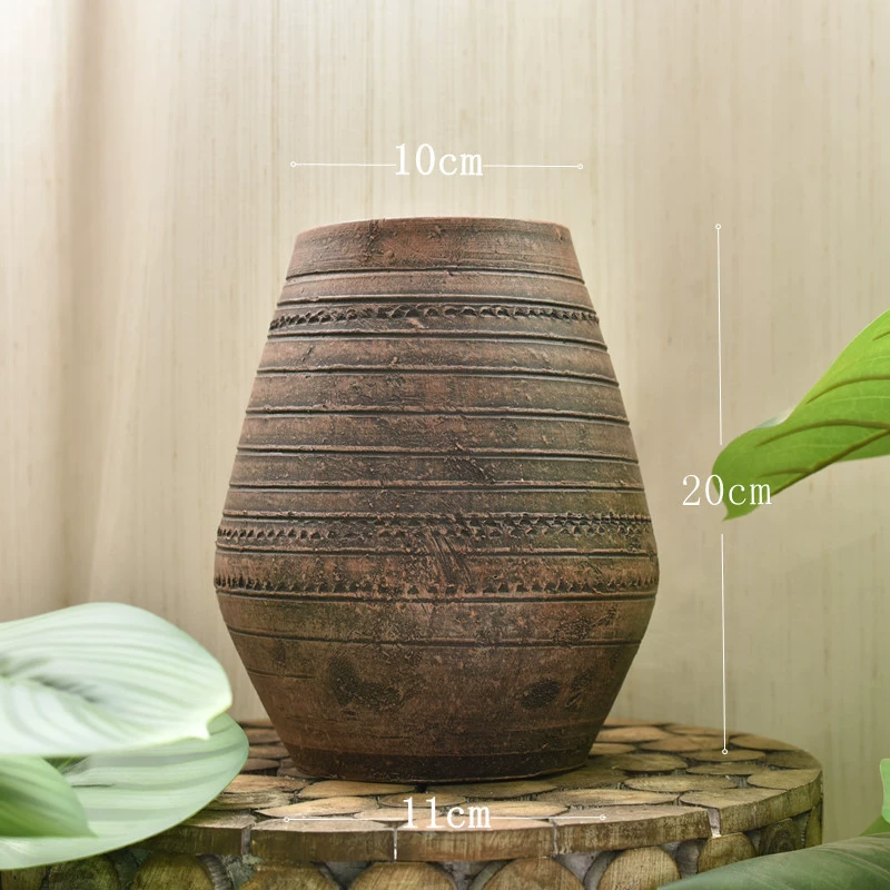 Ретро-ваза грубая глиняная посуда