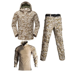 Winter Outdoor G8 Camouflage Jacket Fleece-Lined Military Fan Tactical Suit Windbreaker Jacket for Men and Women Hooded Warm and Waterproof
