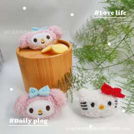 可爱猫咪刘海女生发卡发饰儿童前额碎发夹diy卡通动物袜子KT辅料