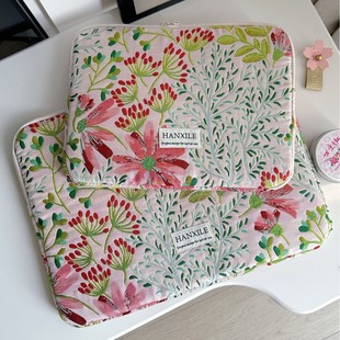 Geranium Embossed Computer Bag Inner Bag Pad Protective Cover 11/13/ 15inch Cross-Border Exclusive Trendyy and Lightweight