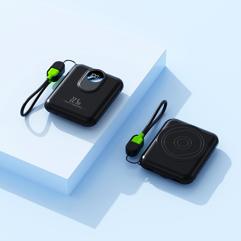22.5W 超高速充電磁気パワーバンク 10000 mAh ミニ内蔵ケーブルモバイル電源ギフトプリント LG|undefined