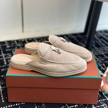 包边拖鞋外穿大码一脚蹬穆勒鞋外贸原单真皮半拖女鞋