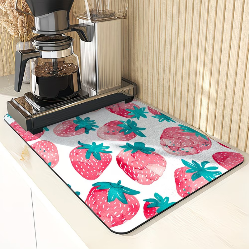 Almohadilla de drenaje de cafetera estadounidense transfronteriza, almohadilla antideslizante de absorción de agua de barro de diatomeas en la cocina, almohadilla antideslizante resistente al desgaste y cortable, almohadilla térmica en la Mesa image 9