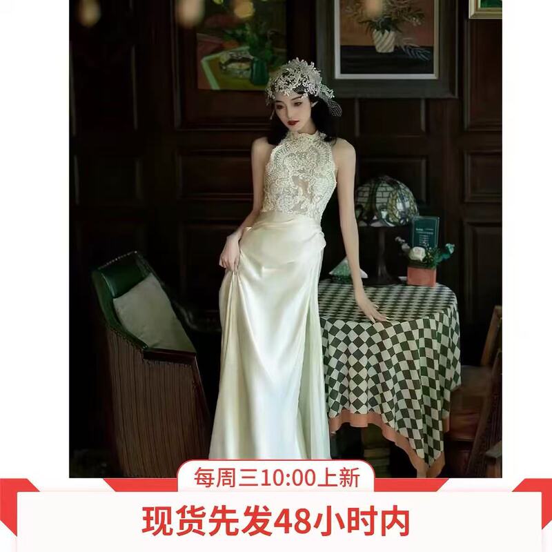 French-Style Light Wedding Dress 2026 New Model for Brides, High-End Satin Mermaid Gown for Petite Women, Reception Dress