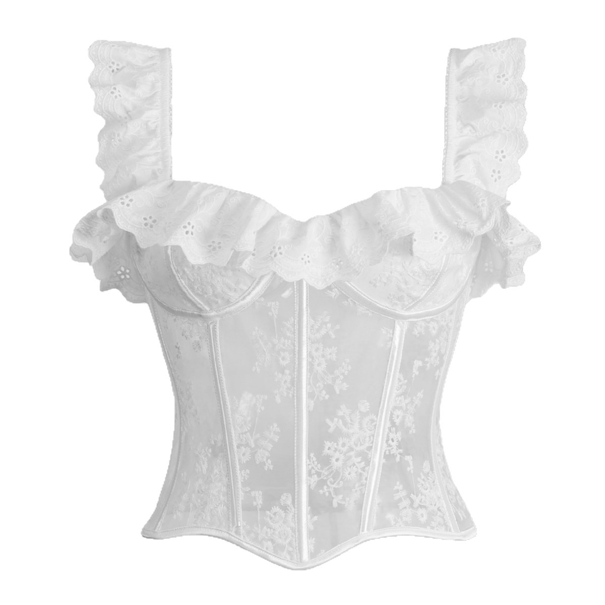 Nuevo encaje transpirable tela de malla de hueso de pez tendencia de soporte de pecho sexy ropa de plástico suministro de comercio electrónico transfronterizo