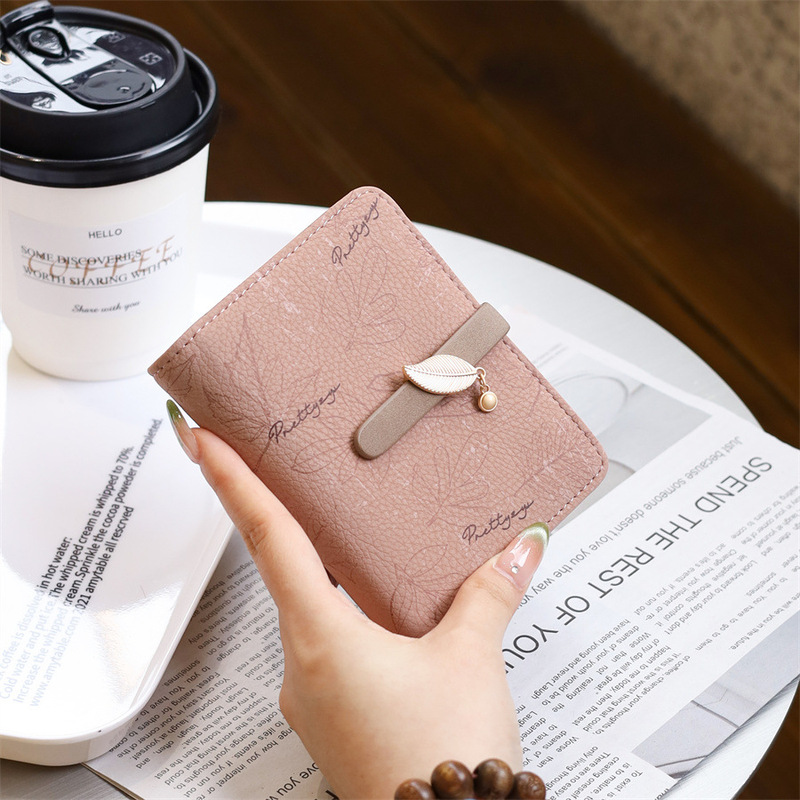 Lianbu 2025 New Wallet Women's Short Foldableing Buckle Fashion Simple Zipper Printing Multi-Functional Coin Purse