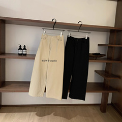 WGWE7169十三行女装2025秋装新款小个子慵懒风休闲工装直筒阔腿裤