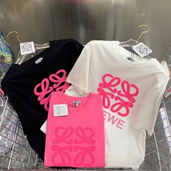LW春夏23レディース新品タオル刺繍アルファベット刺繍柄tシャツブラックホワイトピンクSML
