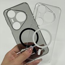适用华为手机壳P80Pro精孔P80U高透明全包防摔P70Pro磁吸手机套