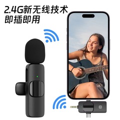 New three-in-one wireless recording lavalier microphone outdoor video live broadcast microphone one-to-two noise reduction microphone cross-border