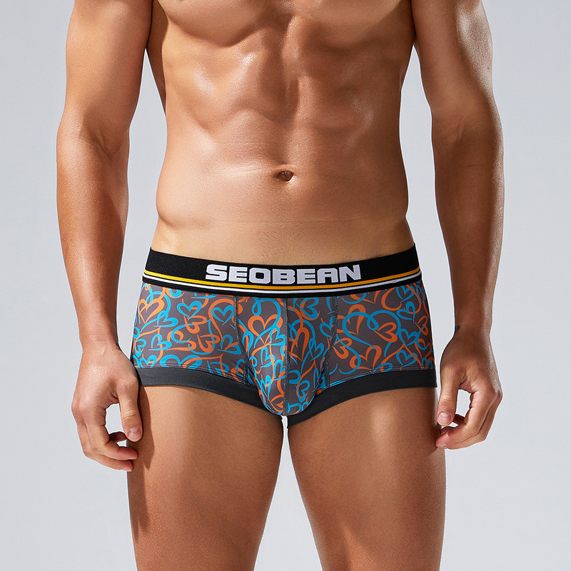 Love Print 520 Men's Underwear Cross-Border Fashion Seobean Xibin Brand Men's Boxer Pants Wholesale