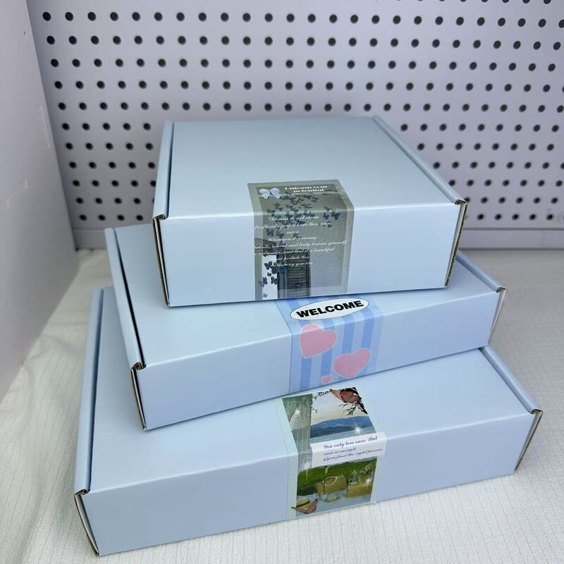 奶油蓝飞机盒高颜值新品种草快递打包盒礼品包装盒打卡出卡高质感|undefined