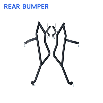 pipe bumpers, motorcycle protection, full – Motorcycle bumper - black-carbon-steel-rear-bumper