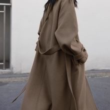 立领毛呢外套女冬季韩版宽松中长款加厚小个子韩系感呢子大衣