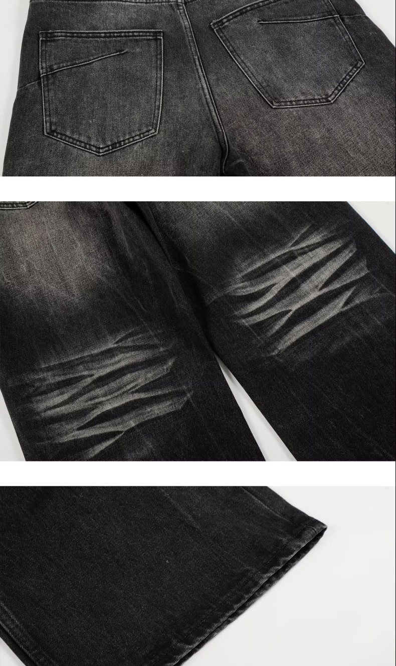 Men's Vintage Washed Jeans – Cleanfit Stretch Denim With Bootcut & Cat Whisker Distressing (S-3XL)​_mkmklike.com