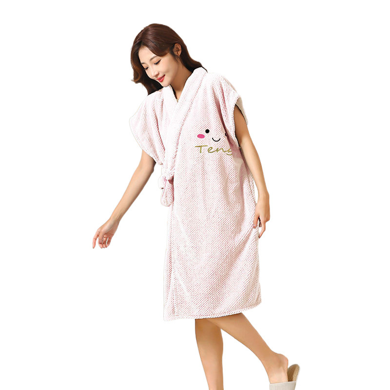 양조 목욕 타월] 목욕 타월을 착용하고 포장 할 수 있습니다 성인 목욕 가운 가정 옷은 머리카락을 흘리지 않고 순수한면보다 부드럽게 퇴색하지 않습니다.