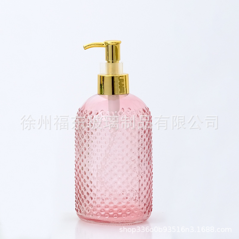 Botella de desinfectante de manos de lunares Botella de baño de presión Botella de gel de ducha Botella de desinfectante de alcohol de hotel de lunares 400m