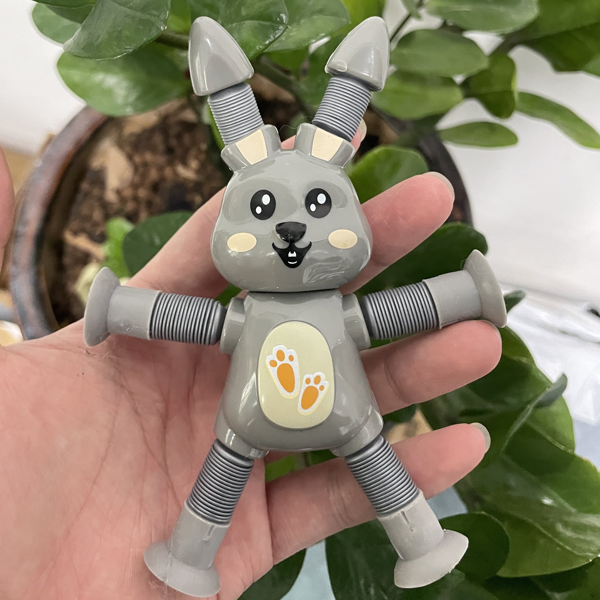 Transfronterizo robot flexible tubo telescópico niño puzzle dibujos animados estirados ventosa interacción padre-hijo creativo juguete descompresión