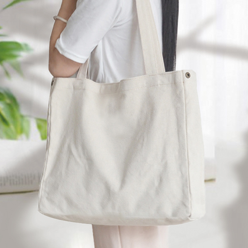 帆布袋制定女单肩大容量帆布包学生上课慵懒风棉布袋手提包印logo