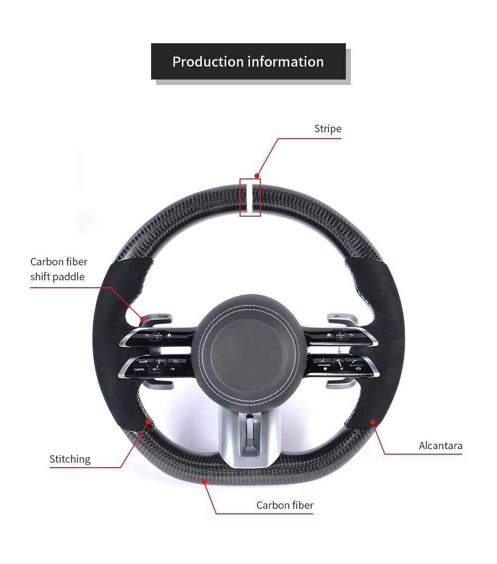 Suitable for Mercedes-Benz modified carbon fiber steering wheel GLC GLE C63 E63 S63 G63 W213 W205