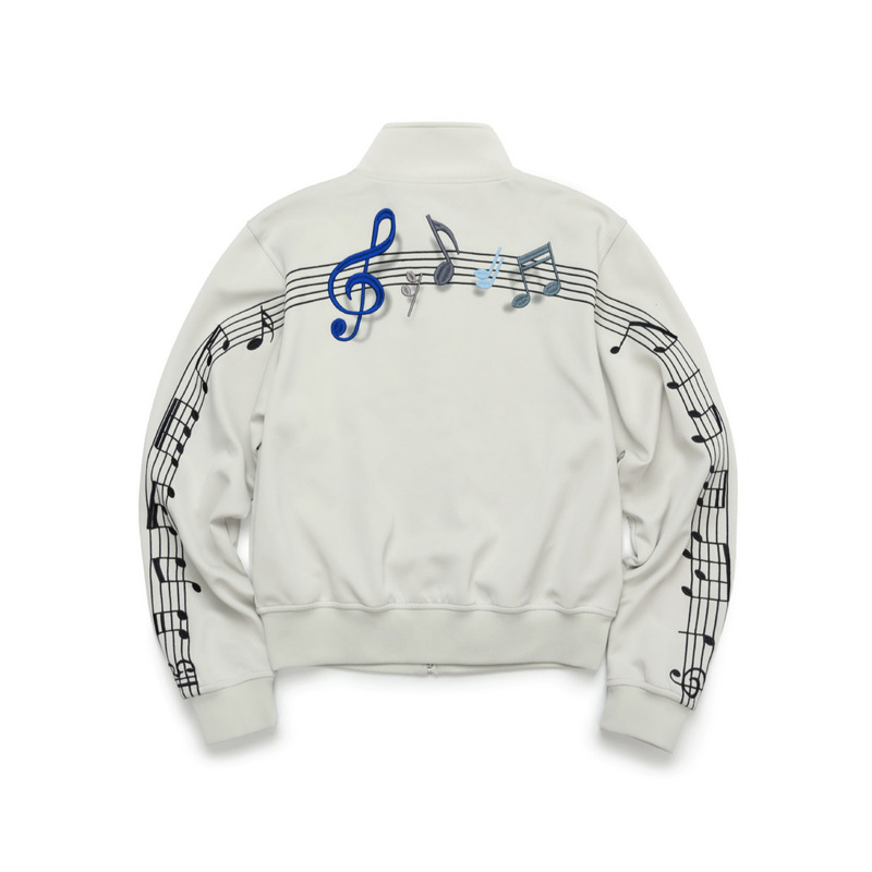 Y2K subculture stand-up collar sweatshirt jacket for women and men, new autumn style with three-dimensional musical note embroidery, street style short jacket Y2K subculture stand-up collar sweatshirt jacket for women and men, new autumn style with three-dimensional musical note embroidery, street style short jacket