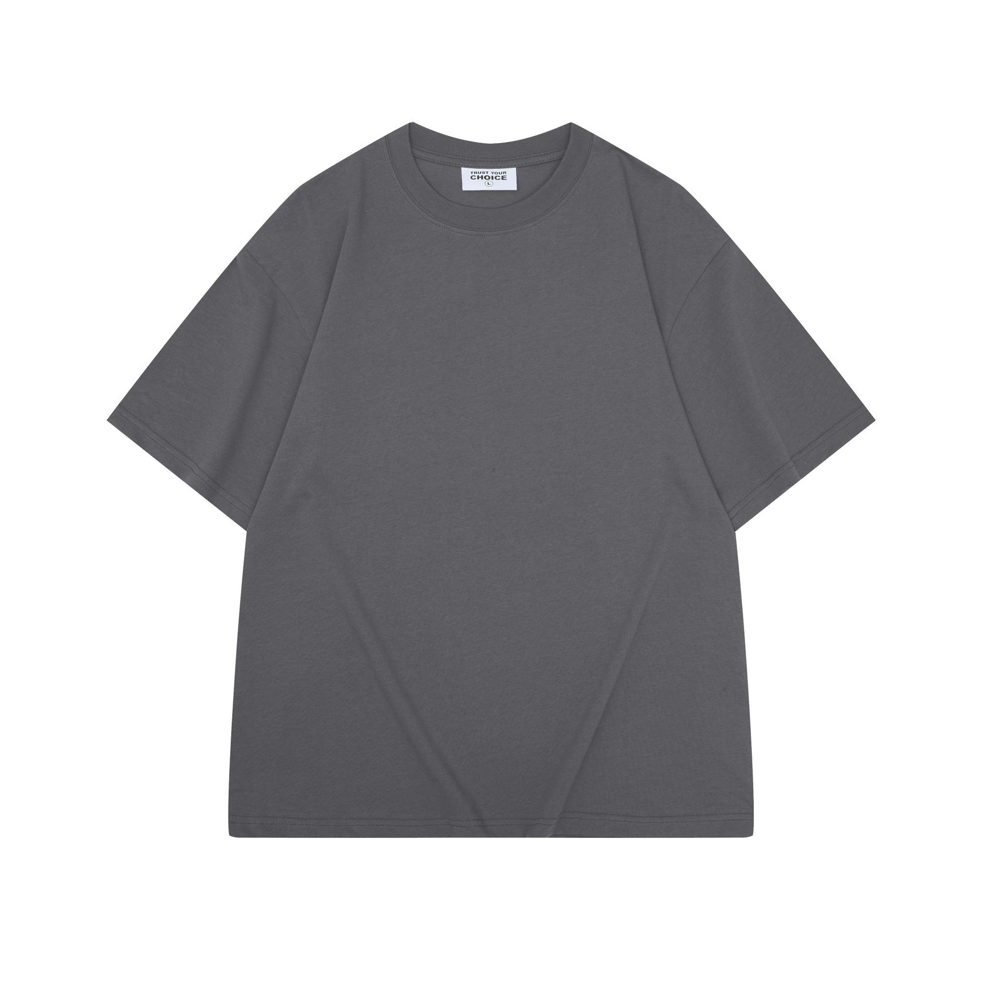 280g double yarn trendy version off-shoulder super cool combed cotton pure cotton class uniform short-sleeved diy group custom t-shirt