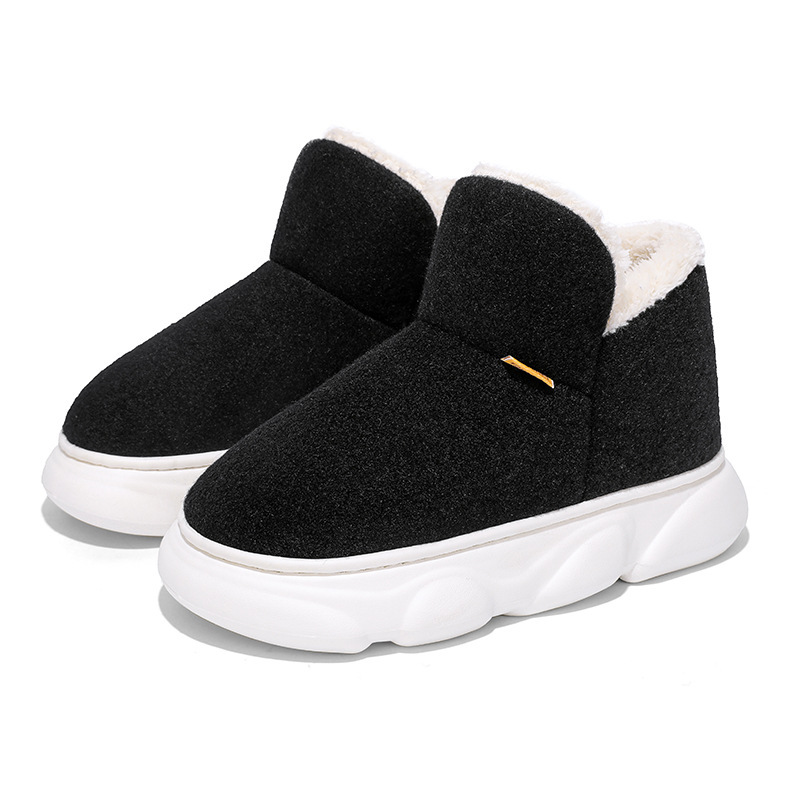 Zapatillas de algodón para hombres de invierno en el hogar con terciopelo grueso y calentamiento de algodón impermeable y antideslizante botas de nieve noreste