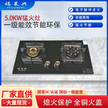 九腔猛火鸳鸯灶台嵌两用天然气液化气猛火燃气灶5.2KW一级能效