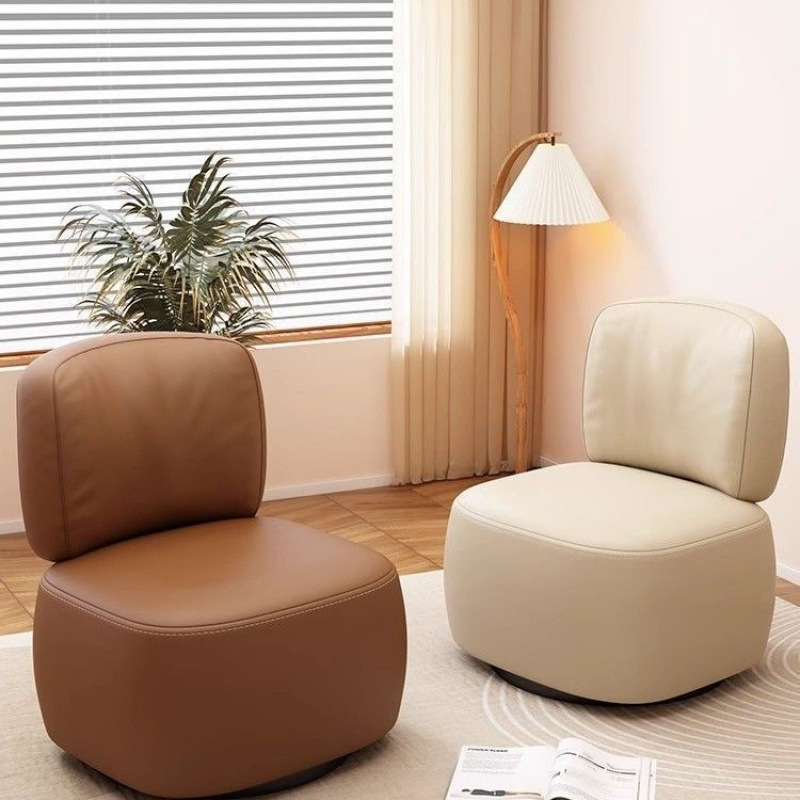 Single Sofa Chair Cream Style Lazy Sofa Backrest Small Chair Living Room Balcony Leisure Chair Lazy Sofa Chair