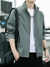 外套男士秋款2025新款商务立领薄款男装休闲上衣服秋季装夹克衫
