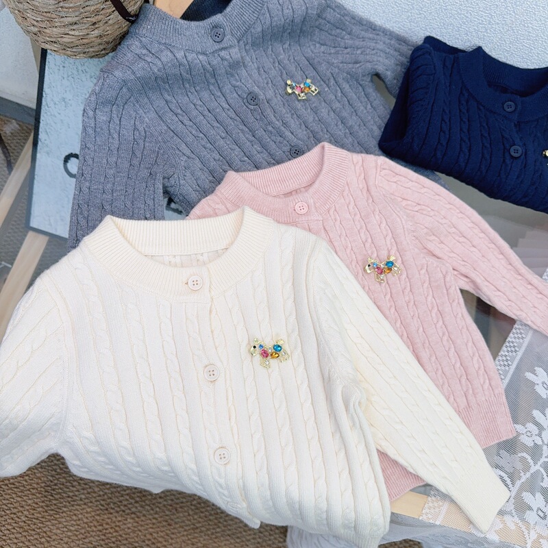 Children's Knitted Jacket Autumn 2025 New Solid Color Cable Knit Sweater for Boys and Girls Stylish Knitwear Top Children's Knitted Jacket Autumn 2025 New Solid Color Cable Knit Sweater for Boys and Girls Stylish Knitwear Top