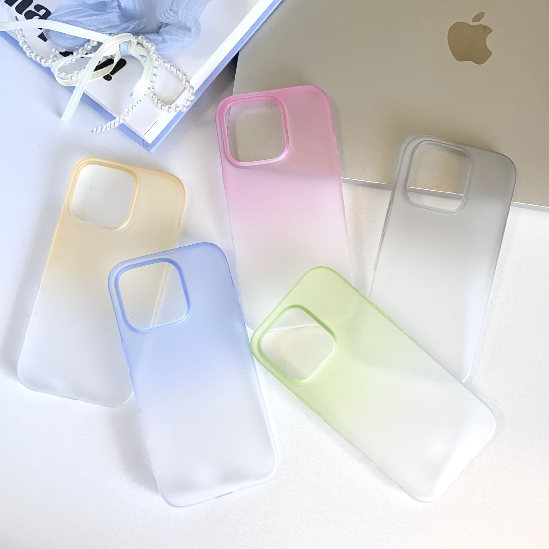 Suitable for 16Pm Apple Mobile Phone Case New Pc Gradient Iphone15 Ice Mist 17Promax Frosted Anti-Fall Protection