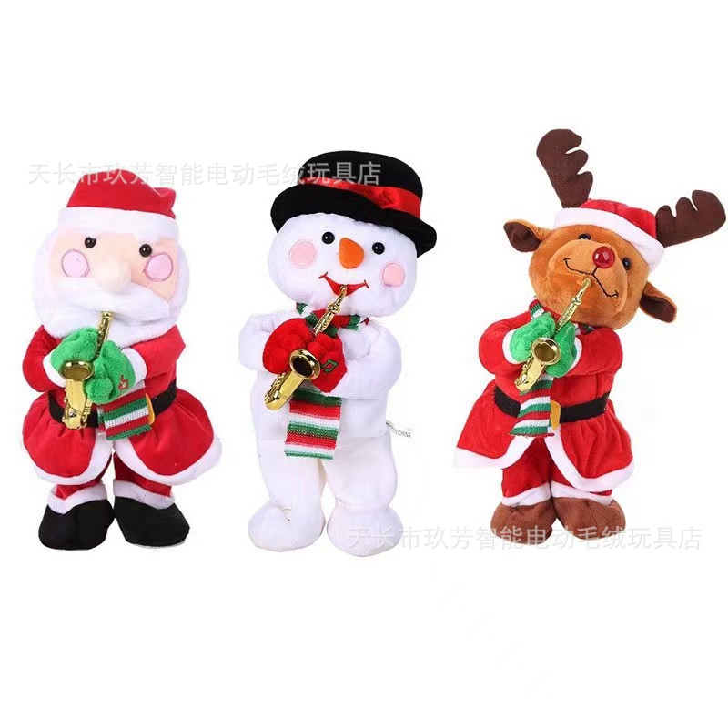 Factory wholesale shaking sound with rocking plush cartoon electric Christmas toy Santa Claus dancing Christmas