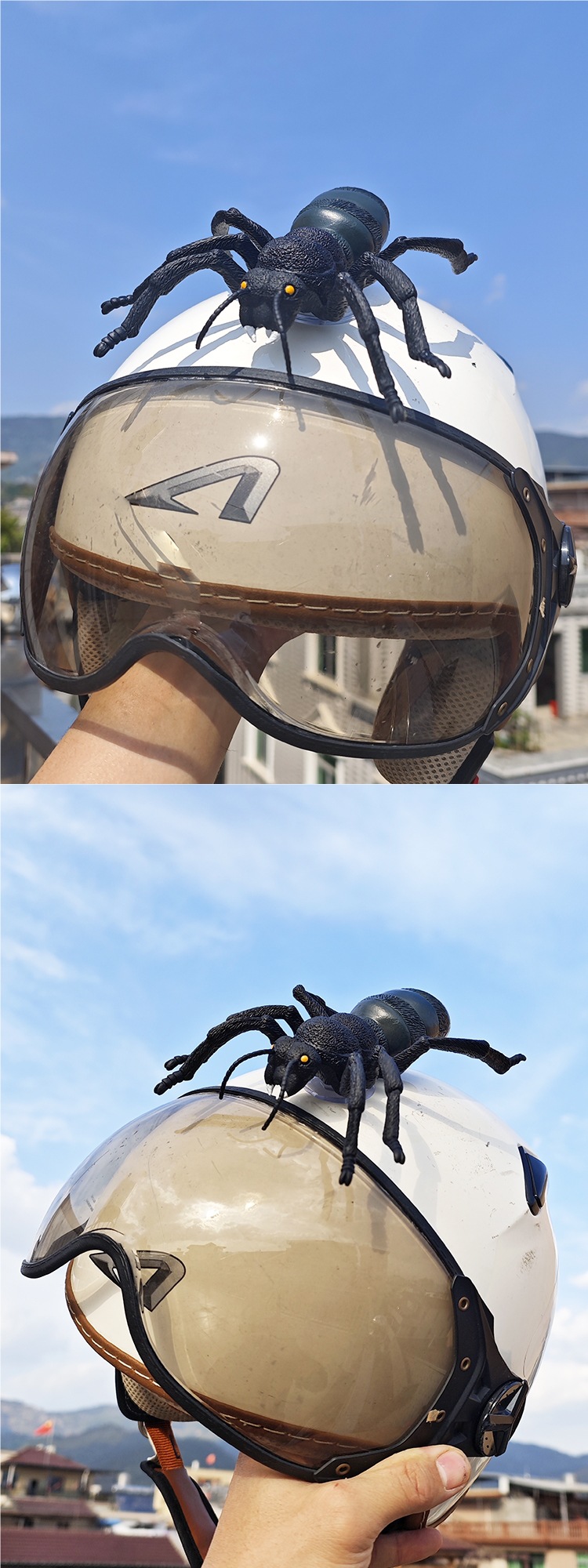 Helmet Suction Cup Swinging Sunflower Decoration Electric Vehicle Motorcycle Helmet Universal Funny Tiktok Glass Radish