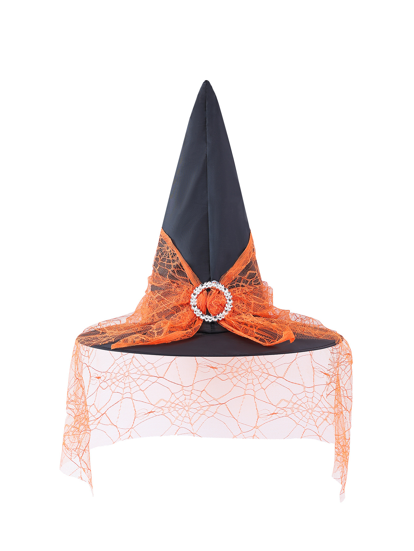 Sombreros de Halloween transfronterizos brujas accesorios de decoración para adultos niños cosplay brujas tocado de malla poliéster