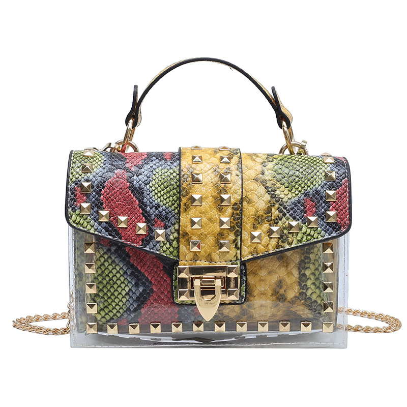 Bolso Pequeño Cuadrado de Graffiti Transparente, Estilo Retro Europeo y Americano - Bolso de Moda INS para Mujer 2022
