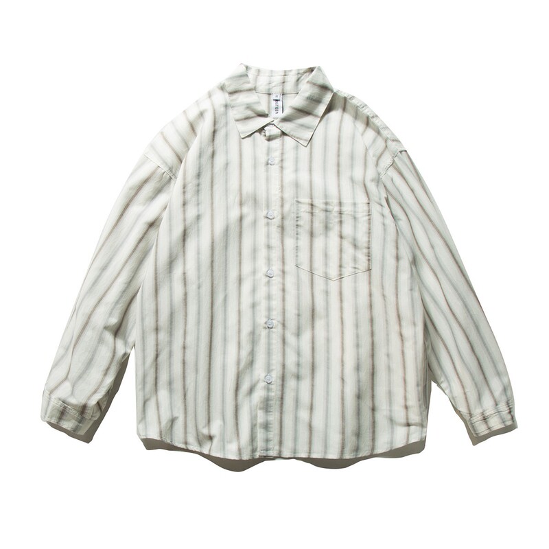 Ruiienrs X Adam Freak 2025 Spring New Vintage Trendy Striped Simple Shirt C60