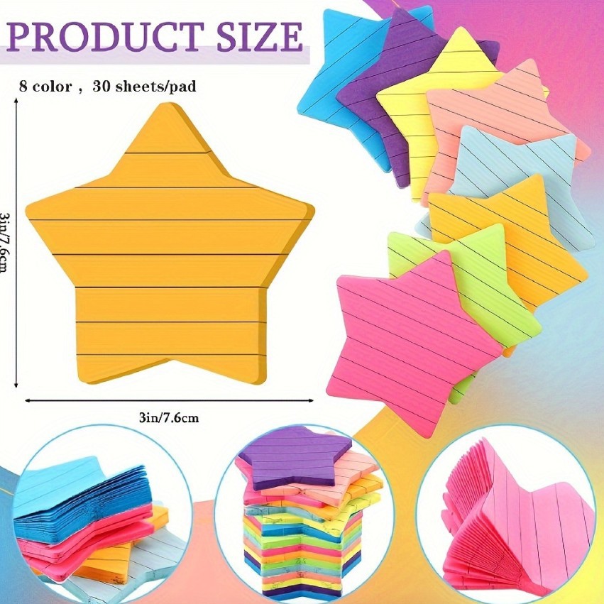 Transfronterizo 8 colores amor línea horizontal color fluorescente punto en forma de corazón post-it estrella de cinco puntas estilo de extracción creativa estilo emergente