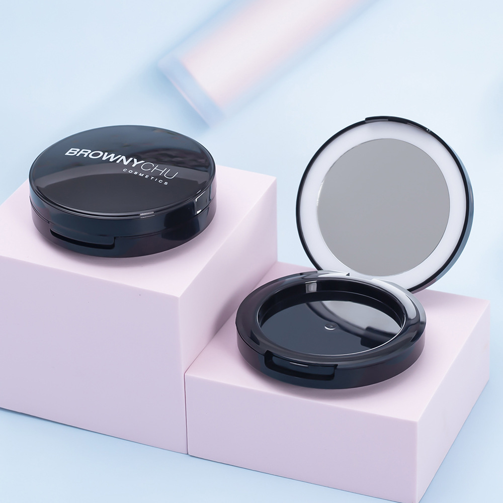 LED化妆镜气垫粉底粉饼化妆盒多功能补妆化妆镜带灯折叠镜