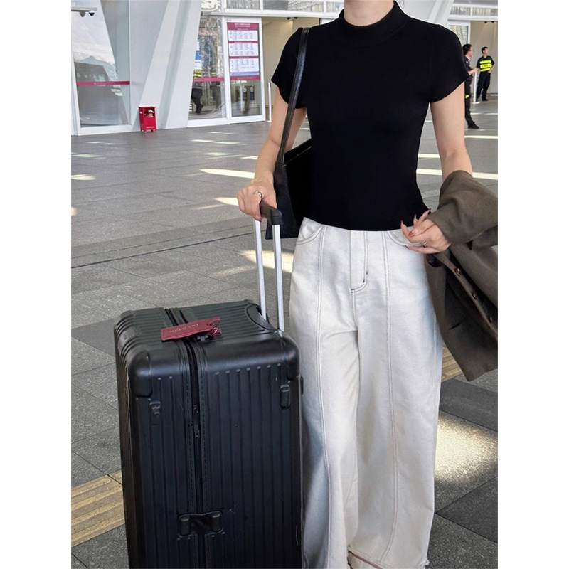 Shenzhen 2025 New Style Nanyou Women's European High-Waisted Simple Exposed Seam Loose Rolled Hem Fringed Wide-Leg Jeans for Women Shenzhen 2025 New Style Nanyou Women's European High-Waisted Simple Exposed Seam Loose Rolled Hem Fringed Wide-Leg Jeans for Women