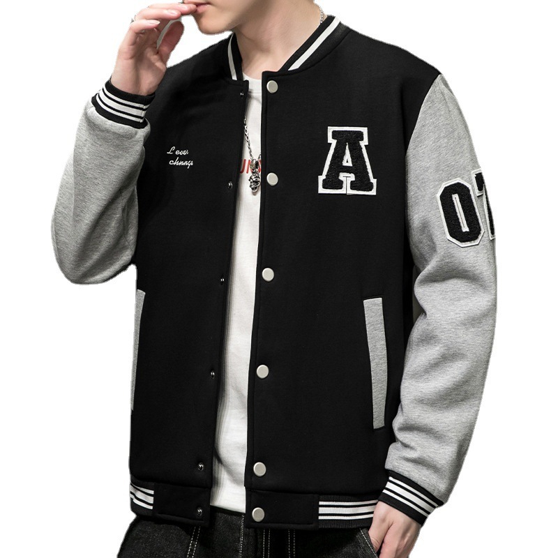 Giacca da baseball patchwork di marca alla moda da uomo, versione coreana autunnale da uomo di tendenza ruffiano, bello e casual_voghion.com