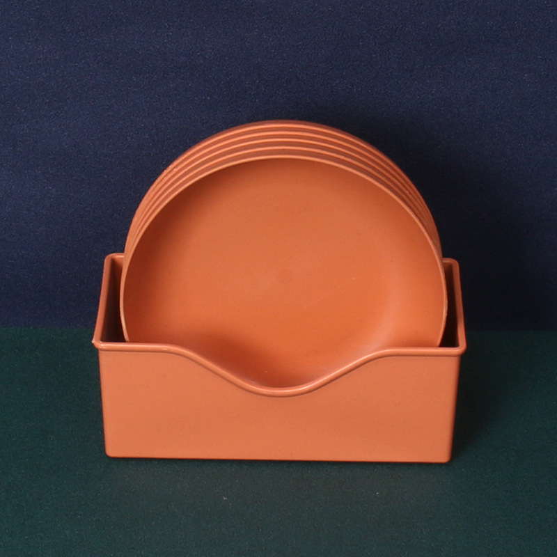 Trigo paja 15cm profundización plato de hueso redondo 5 piezas traje de base plato de pastel resistente a la caída plato aumentado