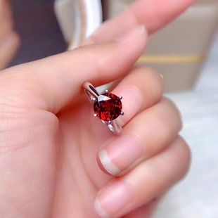 Classic Simple Korean Jewelry Simulation Diamond Ring Six-claw Colorful Zircon Women's Open Ring Proposal Wedding Ring