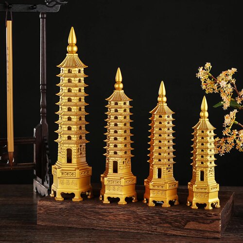 Pure brass thirteen-story Wenchang Tower ornaments 13-story nine-story tower office living room desk decoration handicraft ornaments