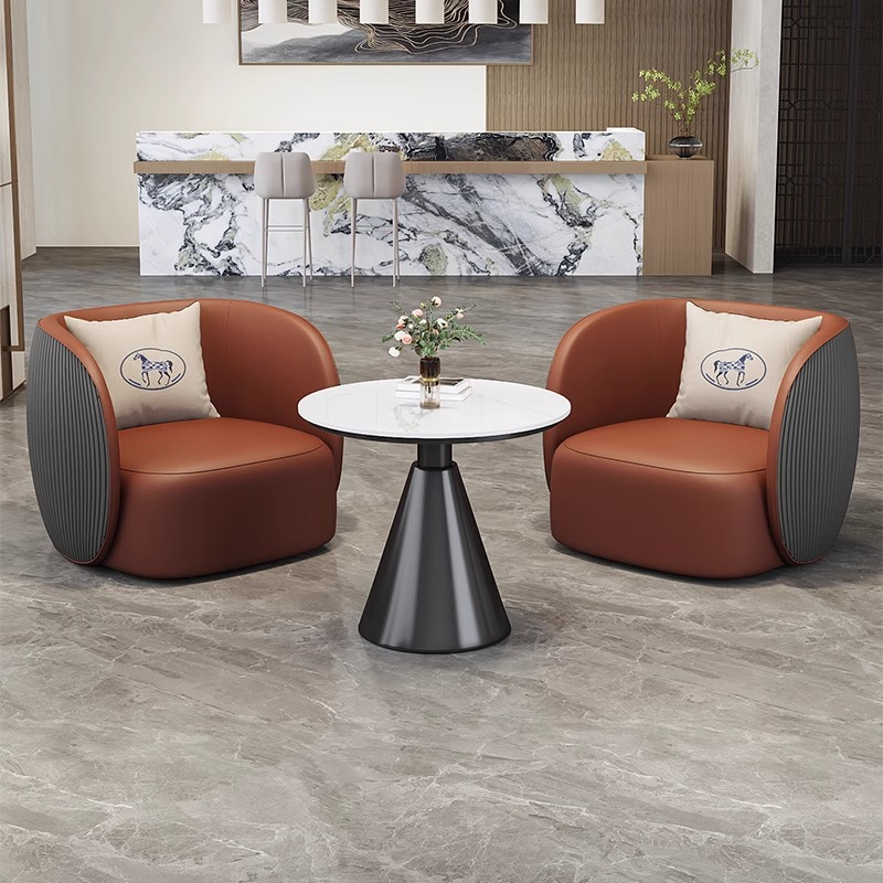 Oficina de ventas de lujo ligero Mesa y silla Hotel Lobby Sofá Sala de estar Sofá de recepción Combinación