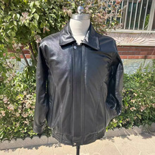 真皮翻领皮衣男式高档头层牛皮机车服男摩托车皮夹克加厚加棉秋冬
