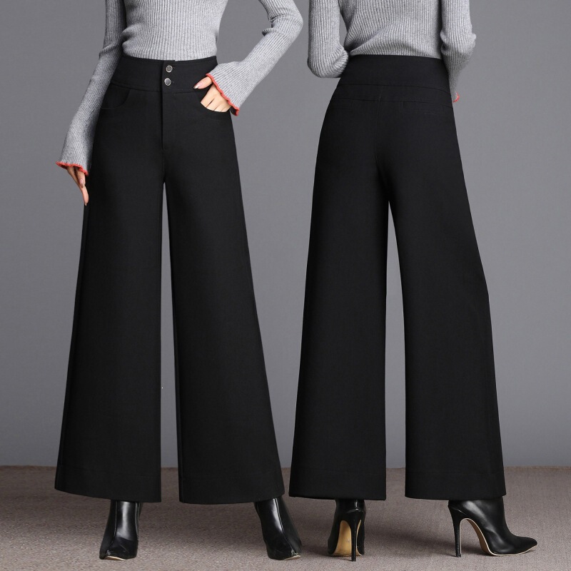 Branded Versatile Tencel Wool Wide-Leg Pants for Women 2026 Spring/Autumn New High-Waisted Slimming Draped High-End Casual Straight Pants